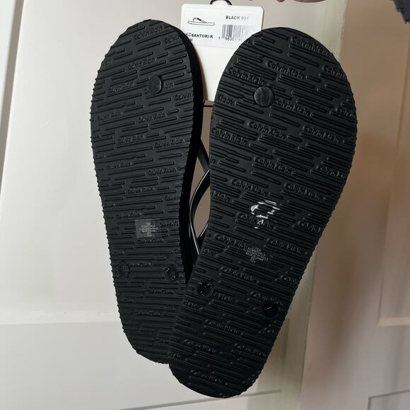 •NEW• Calvin Klein CK Men’s Flip Flops in Black & White - Picture 5 of 9
